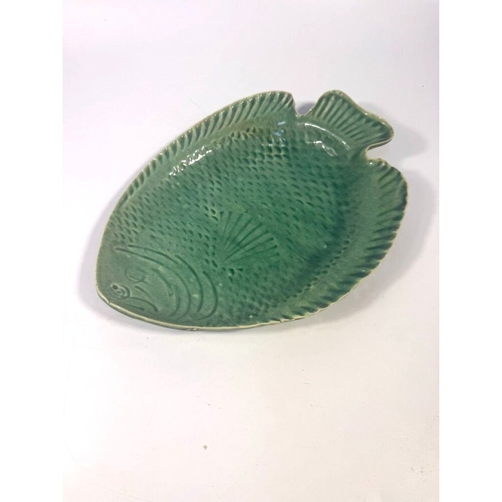 Pottery Fish Platter Plate French Style Majolica Vintage Gallery Wall Serving Pi - Picture 11 of 16